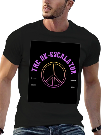 The De-Escalator Peace Sign Black T-Shirt