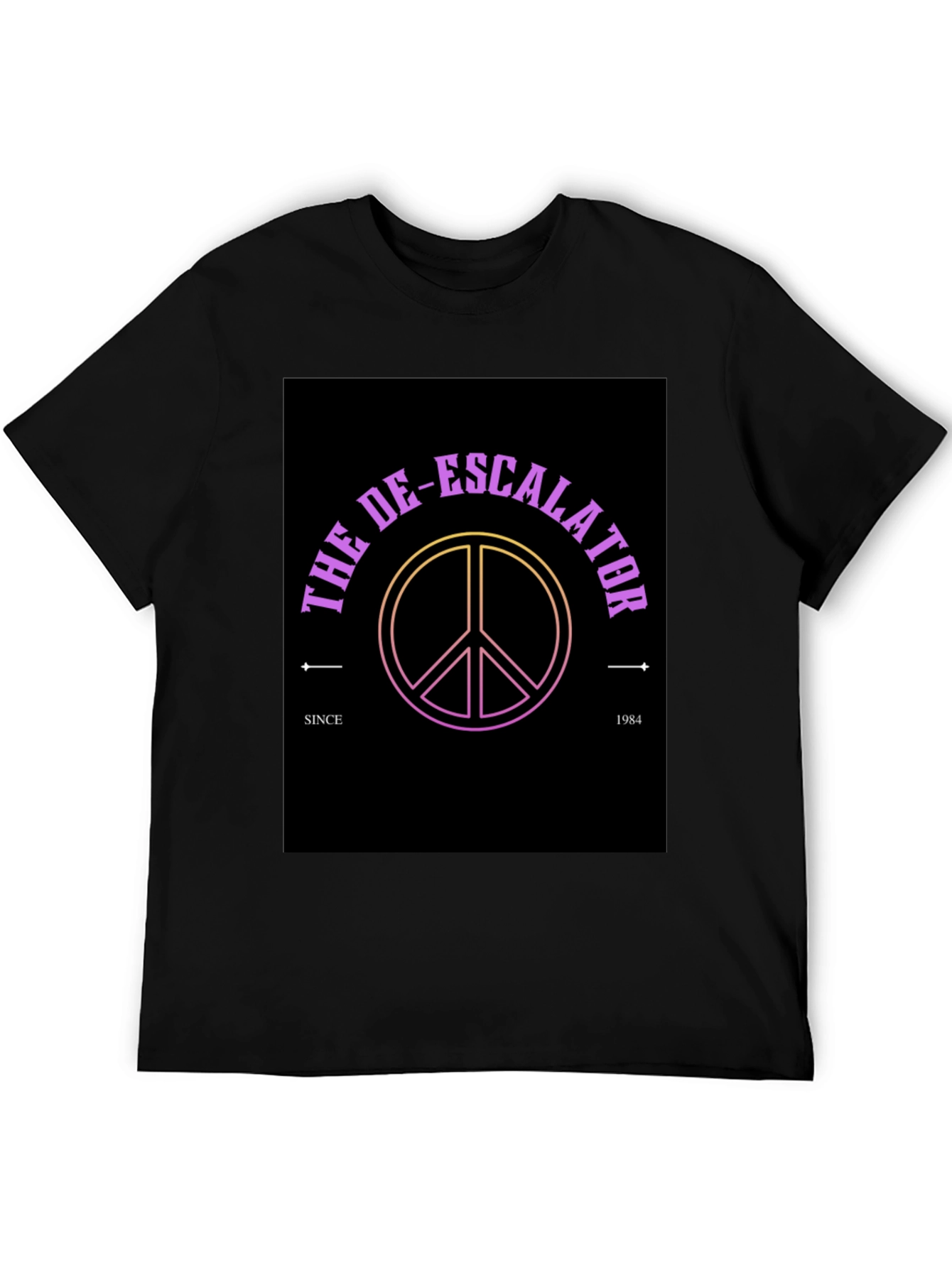 The De-Escalator Peace Sign Black T-Shirt