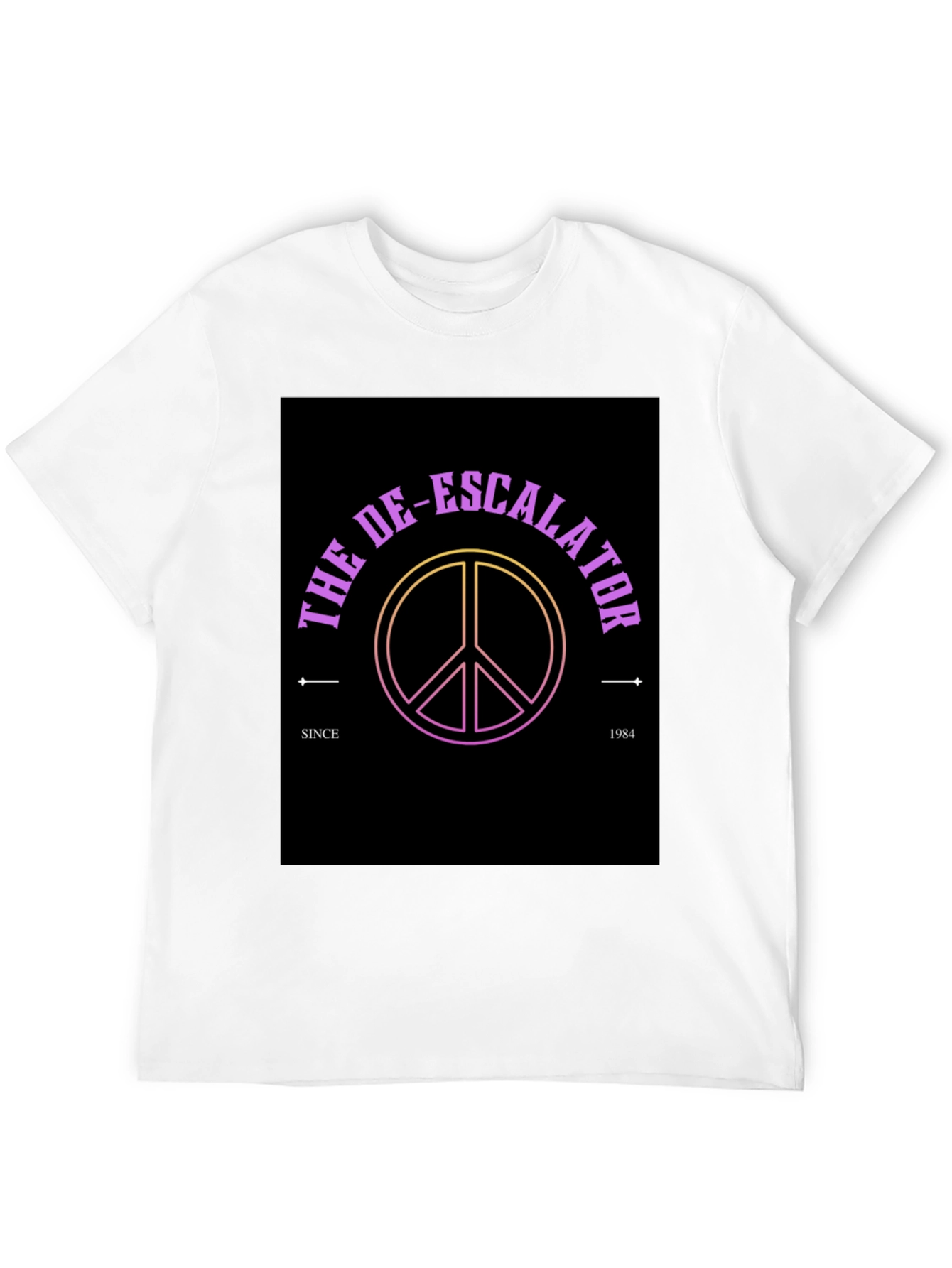 The De-Escalator Peace Sign Black T-Shirt