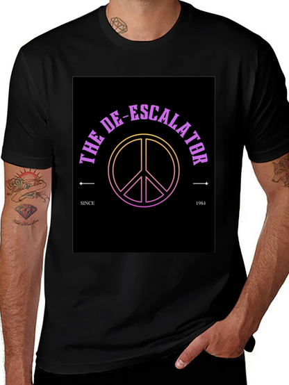 The De-Escalator Peace Sign Black T-Shirt