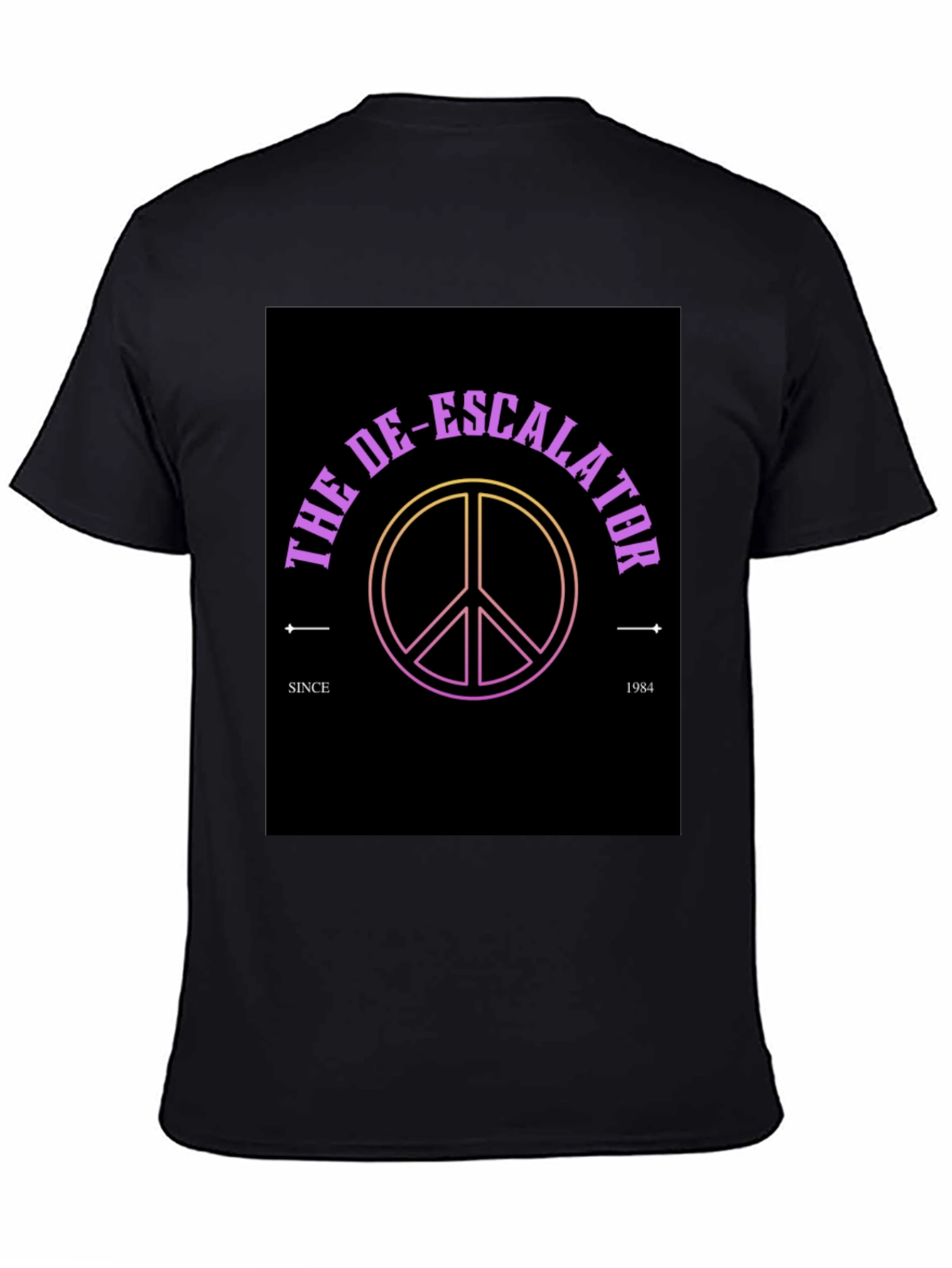 The De-Escalator Peace Sign Black T-Shirt