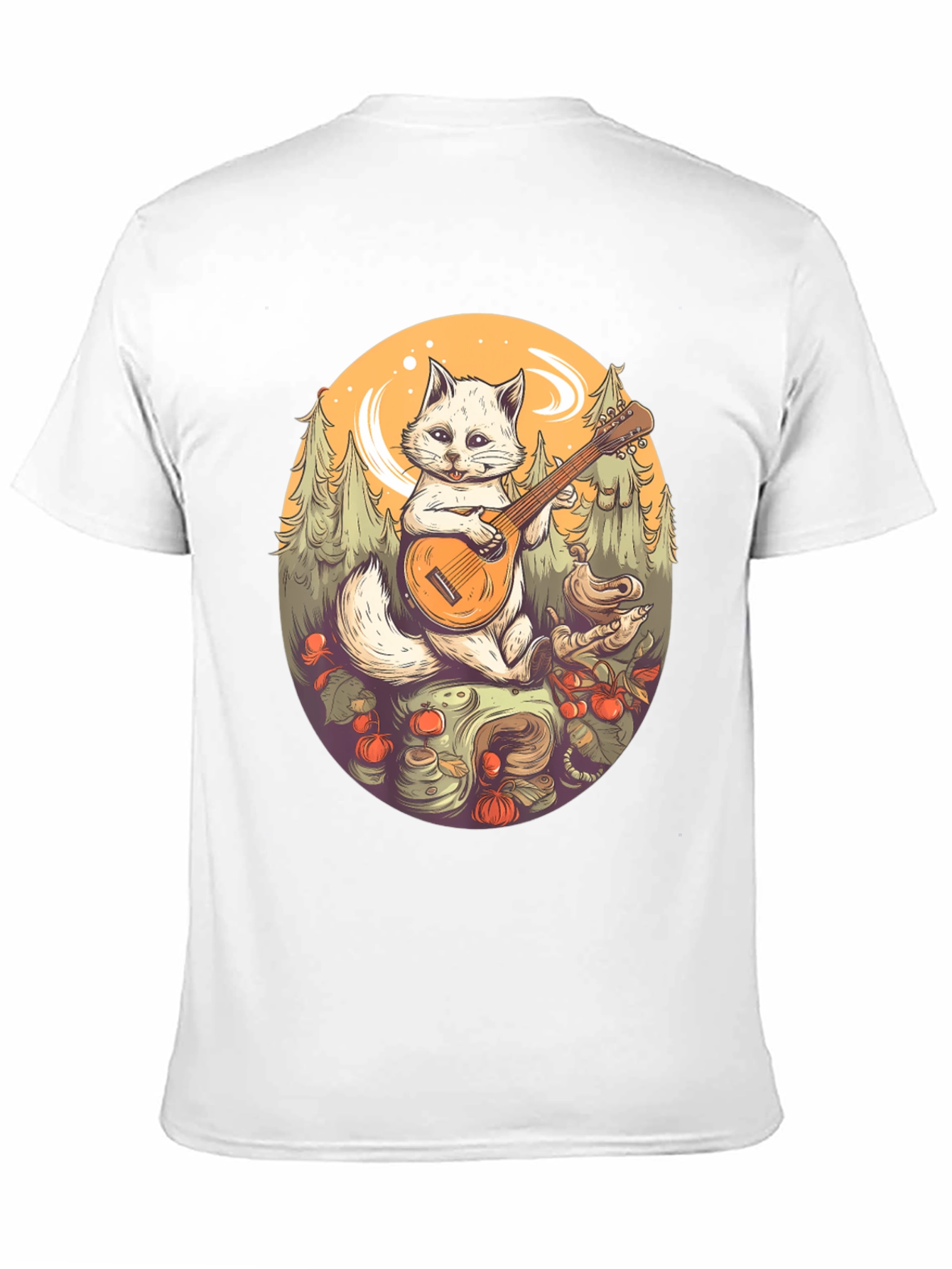 Cat Playing Banjo Graphic T-Shirt