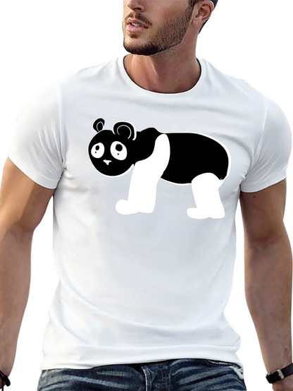 Cute Panda Bear Graphic Black T-Shirt