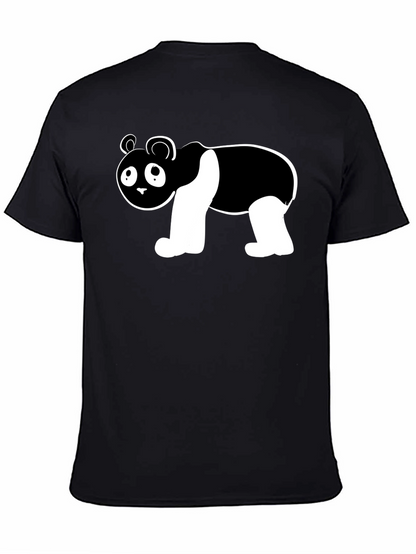Cute Panda Bear Graphic Black T-Shirt