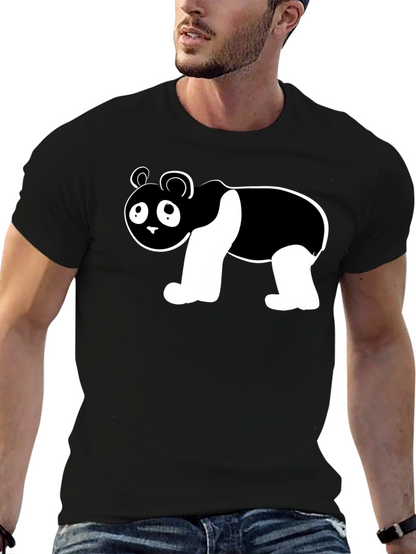 Cute Panda Bear Graphic Black T-Shirt