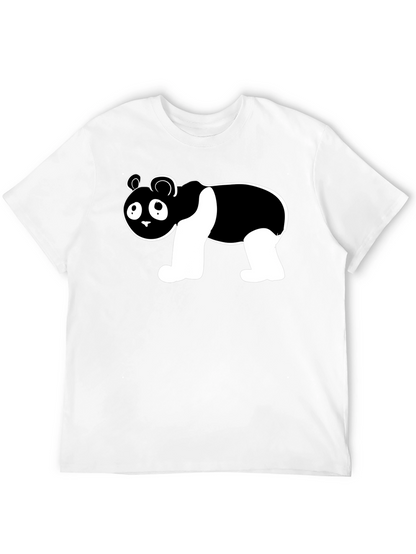 Cute Panda Bear Graphic Black T-Shirt