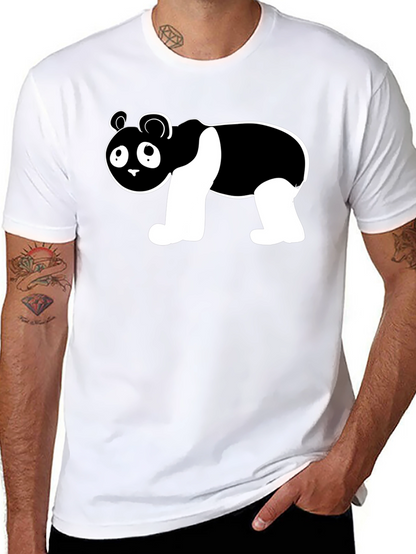 Cute Panda Bear Graphic Black T-Shirt