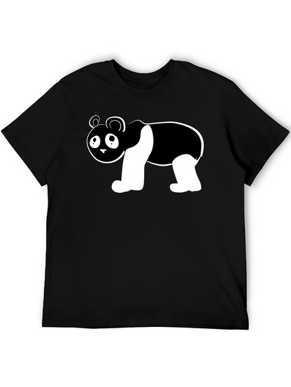 Cute Panda Bear Graphic Black T-Shirt