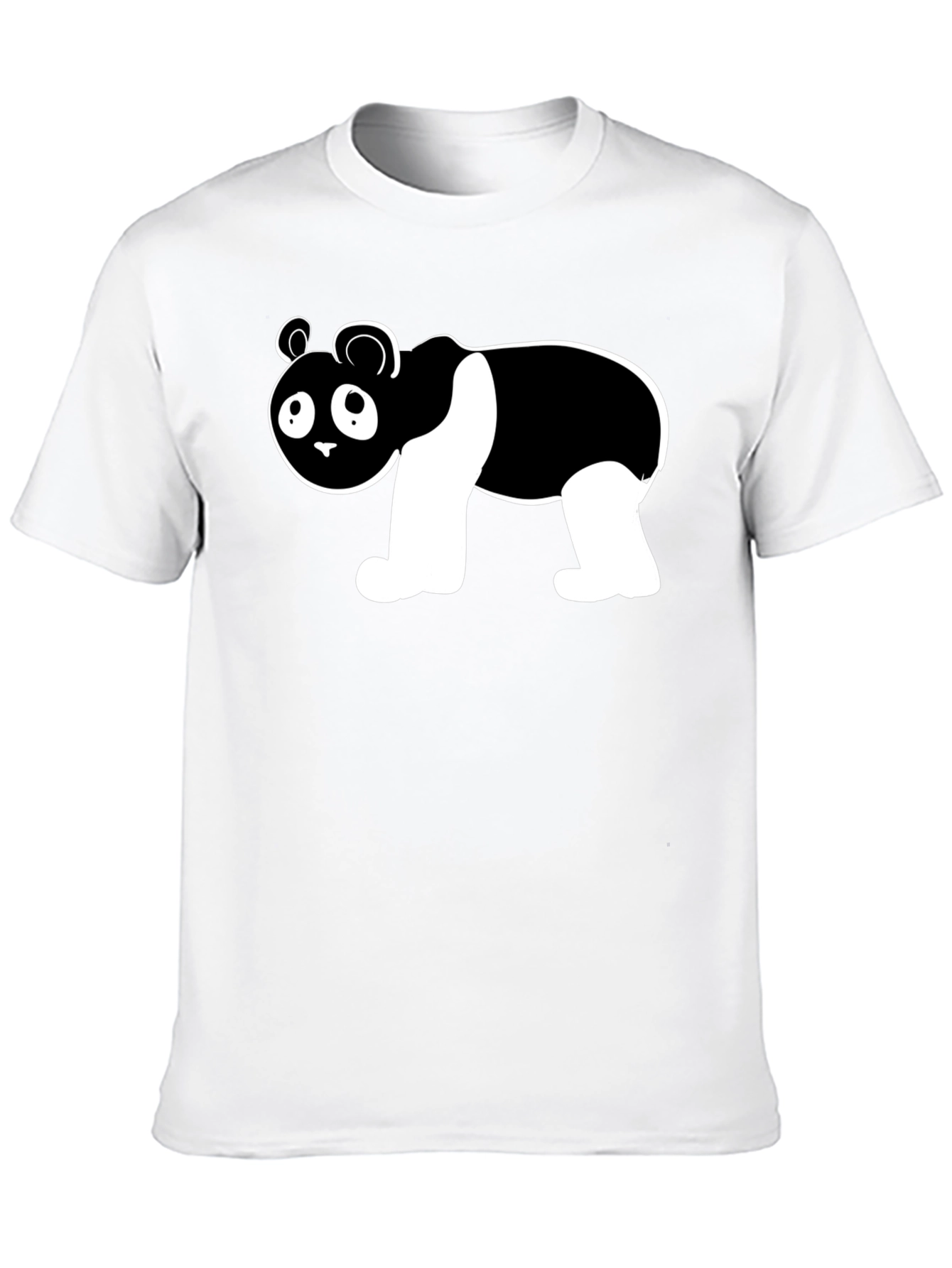 Cute Panda Bear Graphic Black T-Shirt