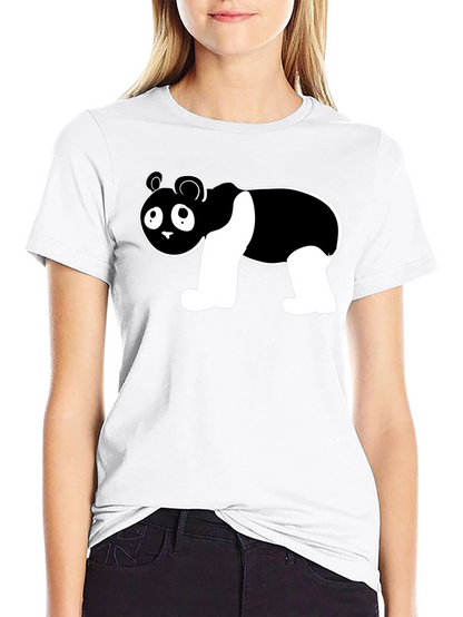 Cute Panda Bear Graphic Black T-Shirt