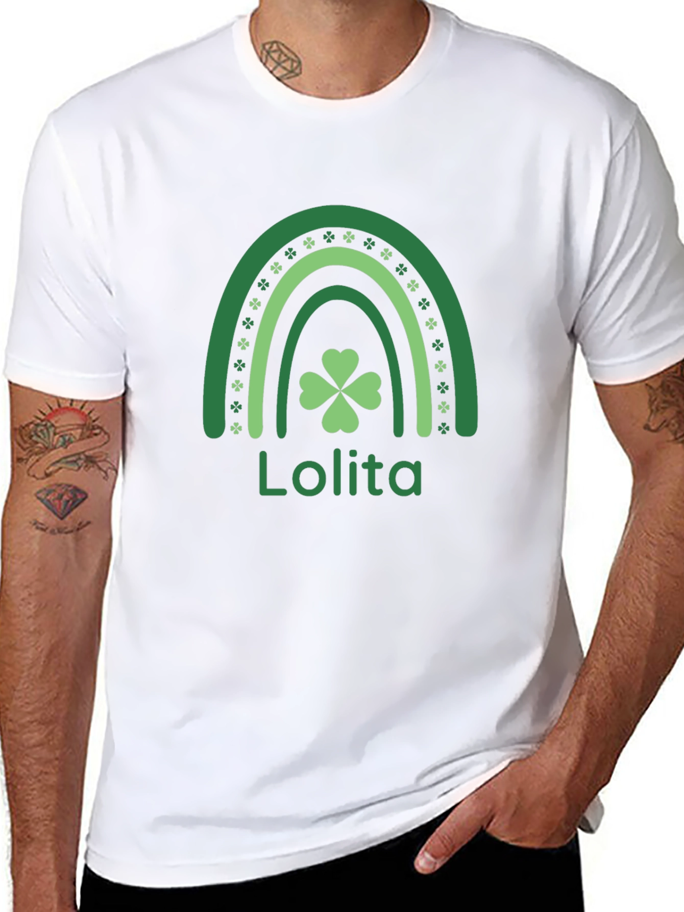 Lolita St. Patricks Day Rainbow Clover T-Shirt
