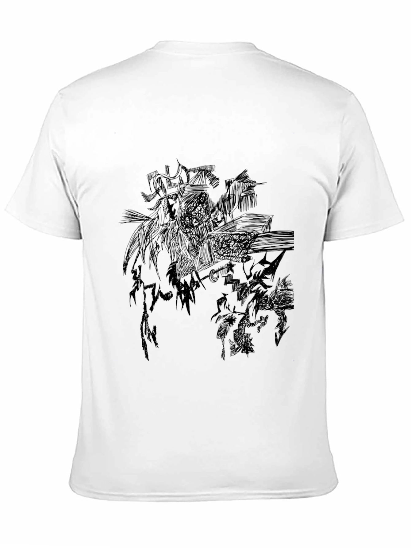 Black Graphic Print Mens Tee