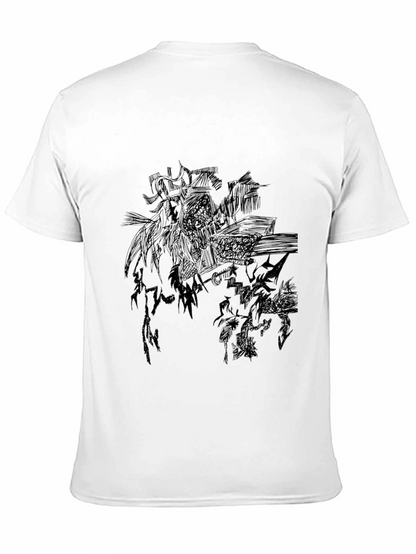 Black Graphic Print Mens Tee