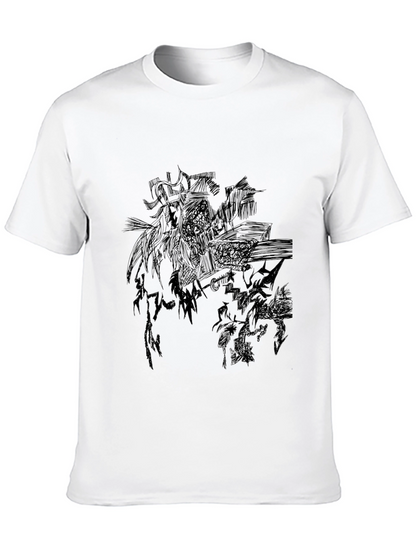 Black Graphic Print Mens Tee