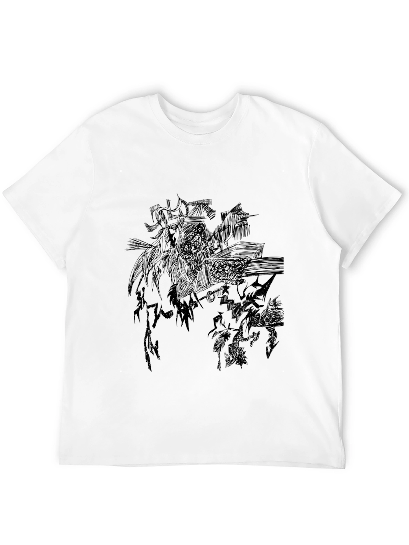 Black Graphic Print Mens Tee