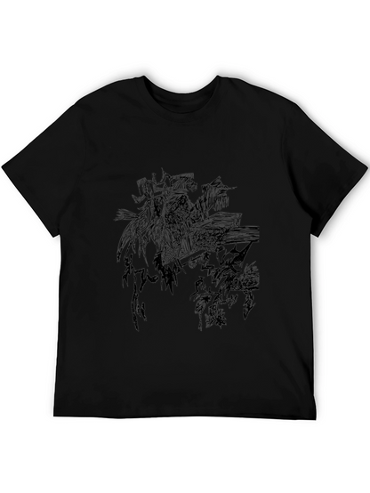 Black Graphic Print Mens Tee