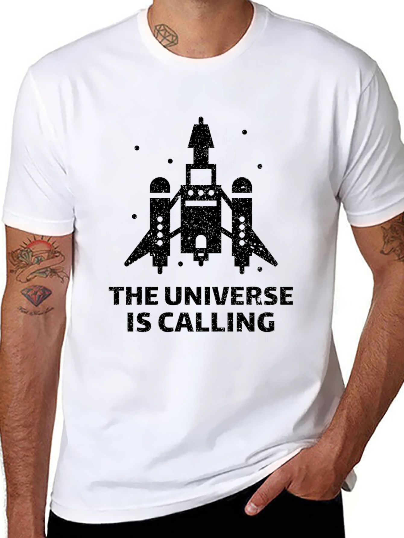 Universe Calling Graphic Tee - Black