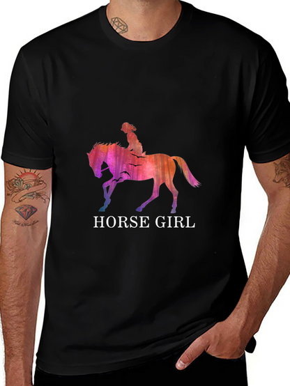 Horse Girl Graphic T-Shirt - Stylish Equestrian Design