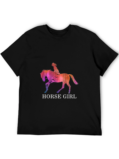 Horse Girl Graphic T-Shirt - Stylish Equestrian Design