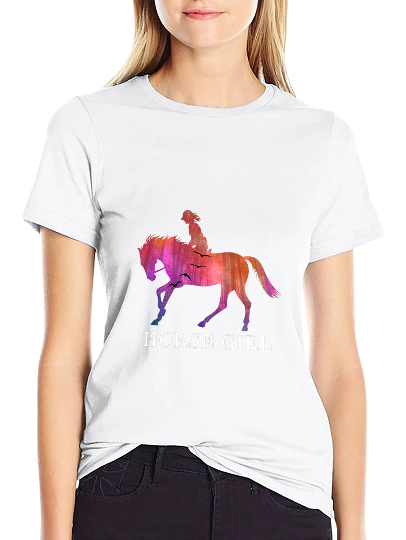 Horse Girl Graphic T-Shirt - Stylish Equestrian Design