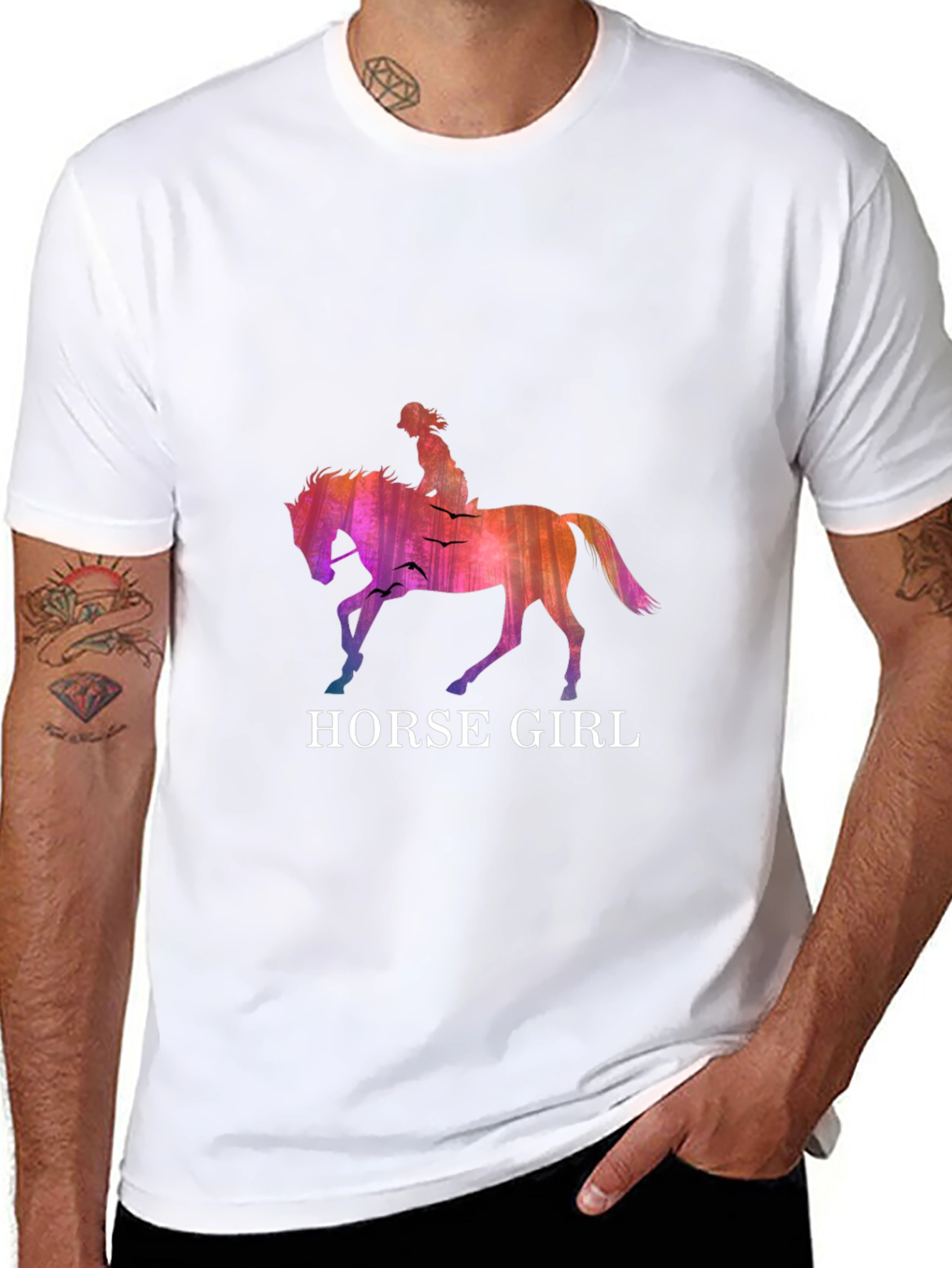 Horse Girl Graphic T-Shirt - Stylish Equestrian Design