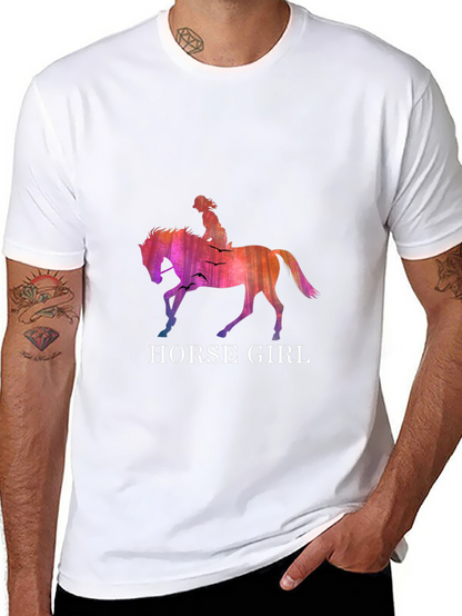 Horse Girl Graphic T-Shirt - Stylish Equestrian Design