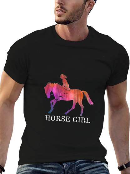 Horse Girl Graphic T-Shirt - Stylish Equestrian Design