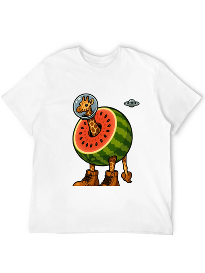 Giraffe Astronaut Watermelon T-Shirt