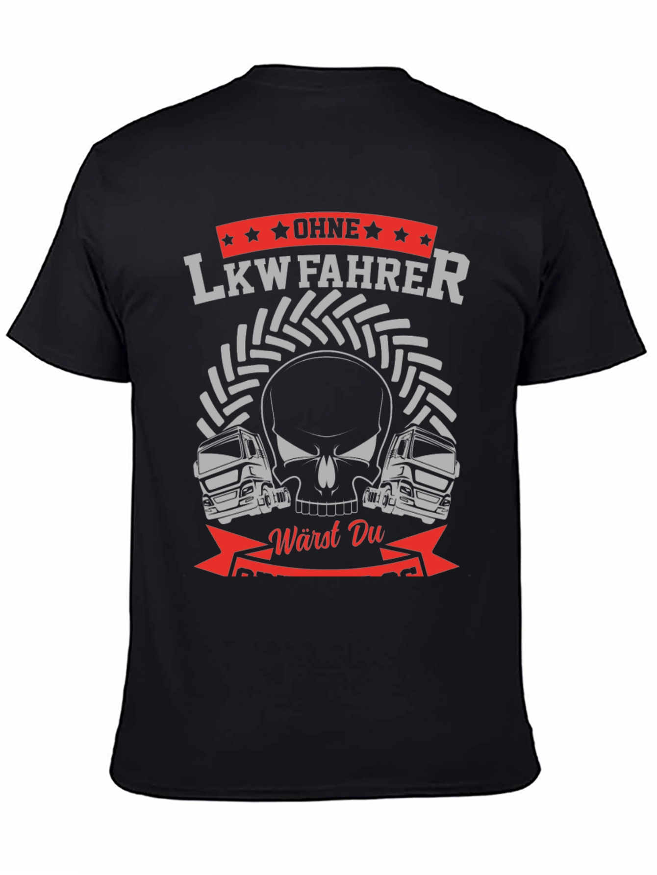 LKW Fahrer Skull Graphic T-Shirt