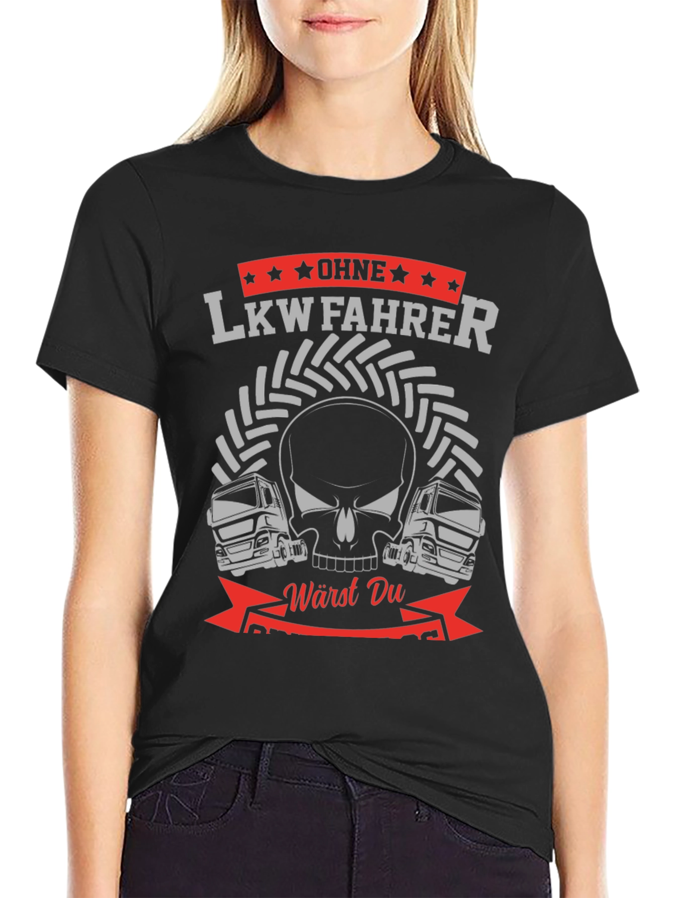 LKW Fahrer Skull Graphic T-Shirt