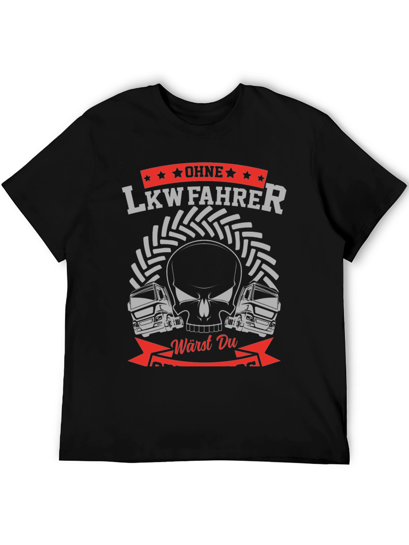 LKW Fahrer Skull Graphic T-Shirt