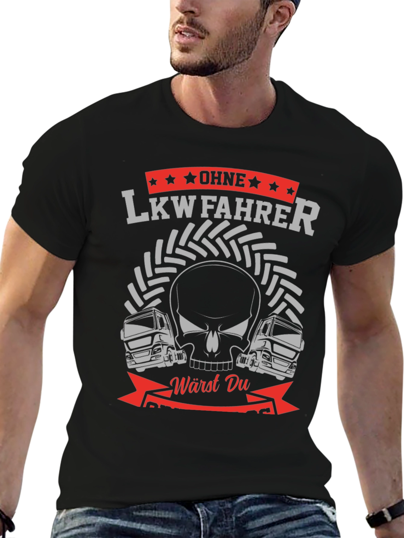 LKW Fahrer Skull Graphic T-Shirt