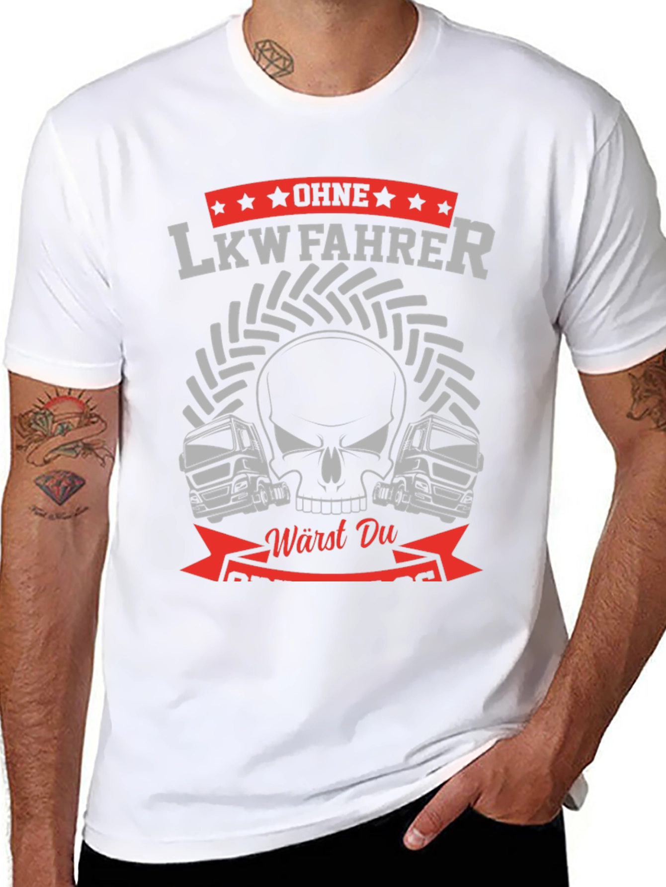 LKW Fahrer Skull Graphic T-Shirt