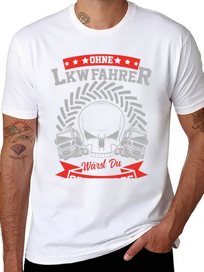 LKW Fahrer Skull Graphic T-Shirt