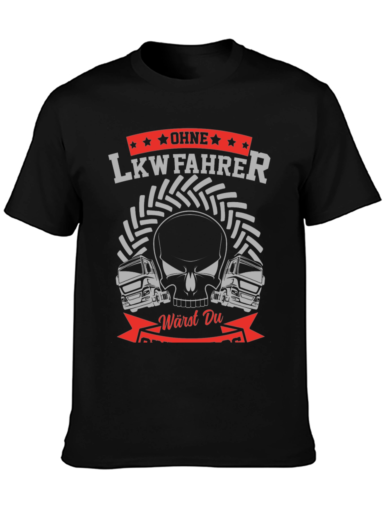 LKW Fahrer Skull Graphic T-Shirt