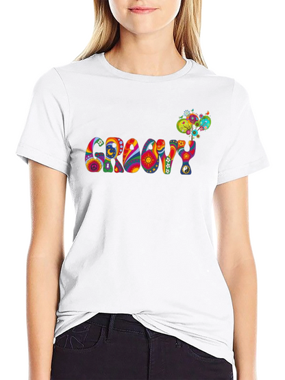 Groovy Psychedelic Patterned Black T-Shirt