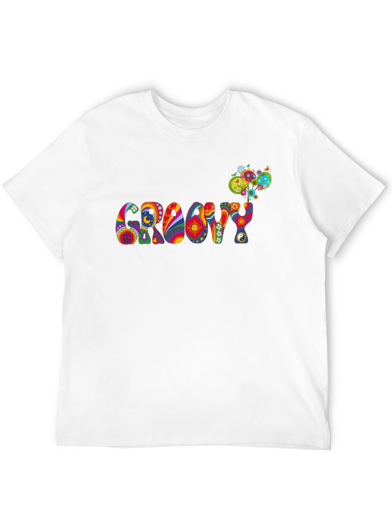 Groovy Psychedelic Patterned Black T-Shirt