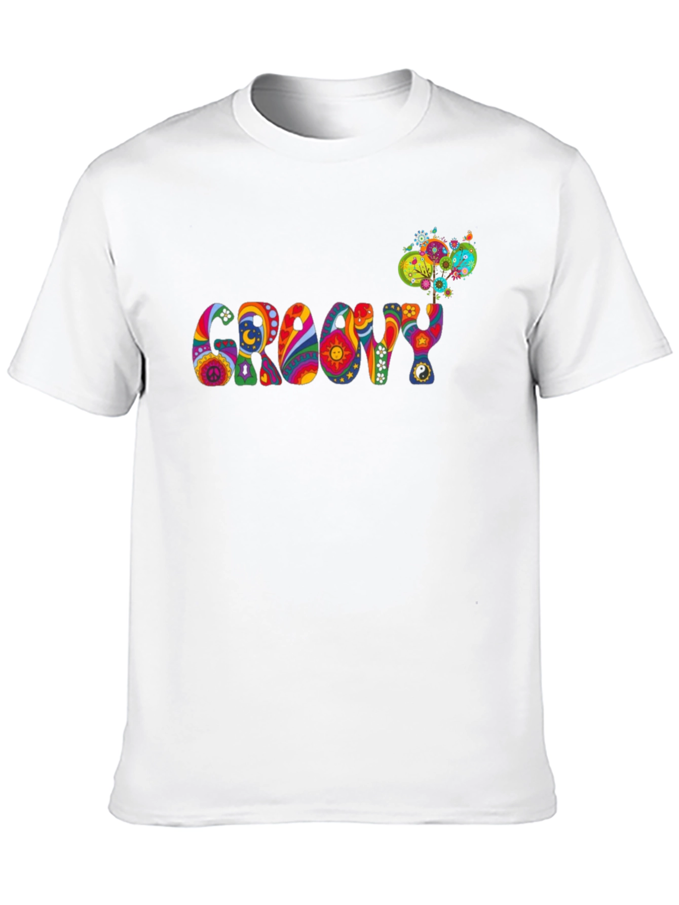 Groovy Psychedelic Patterned Black T-Shirt