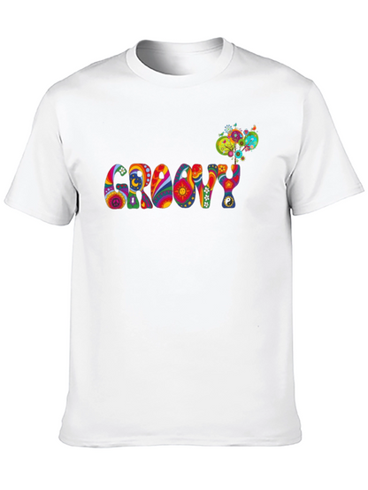Groovy Psychedelic Patterned Black T-Shirt