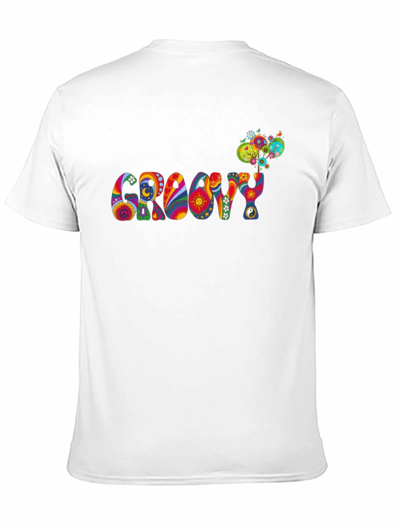 Groovy Psychedelic Patterned Black T-Shirt