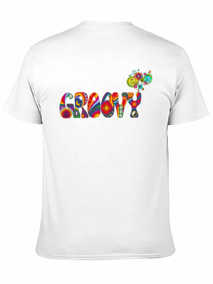 Groovy Psychedelic Patterned Black T-Shirt