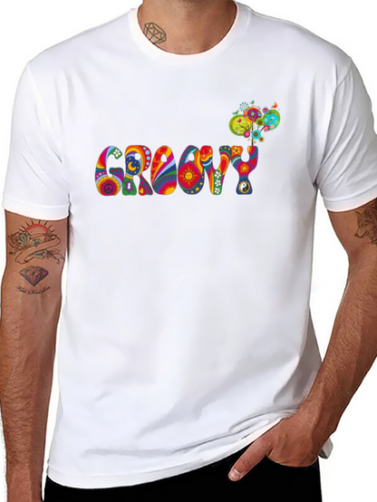 Groovy Psychedelic Patterned Black T-Shirt
