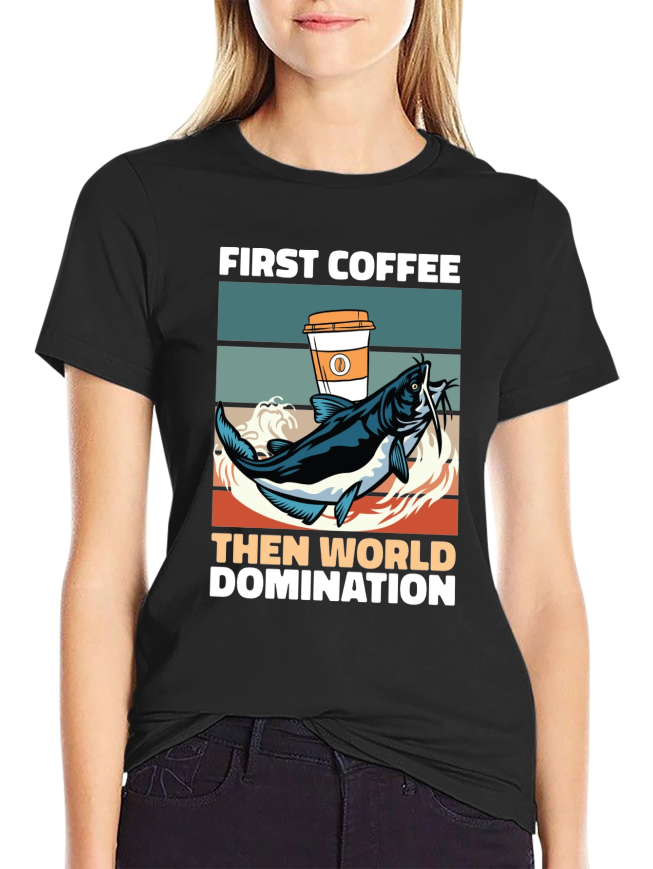Funny Coffee and Fishing T-Shirt