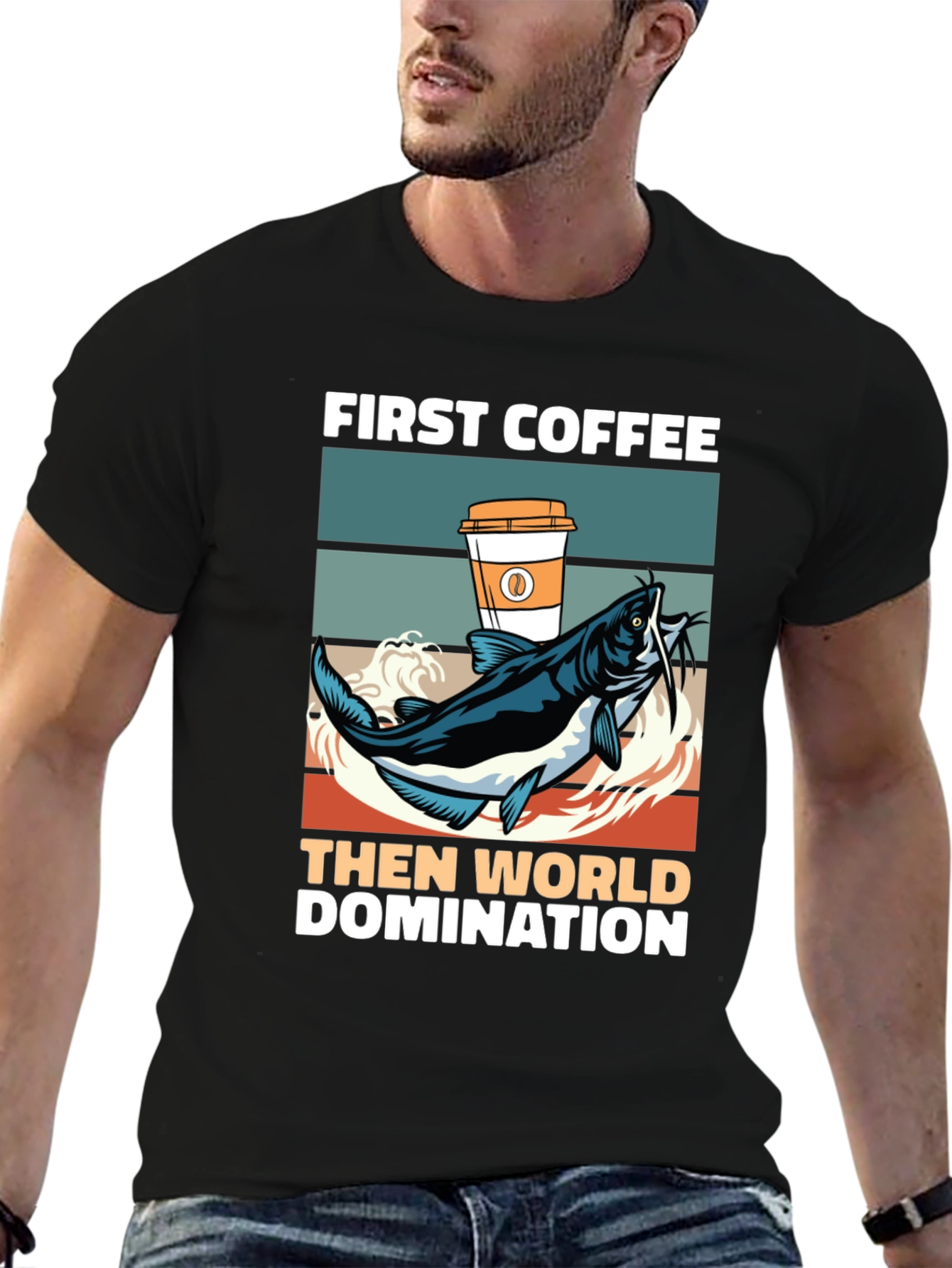 Funny Coffee and Fishing T-Shirt