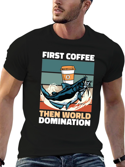 Funny Coffee and Fishing T-Shirt