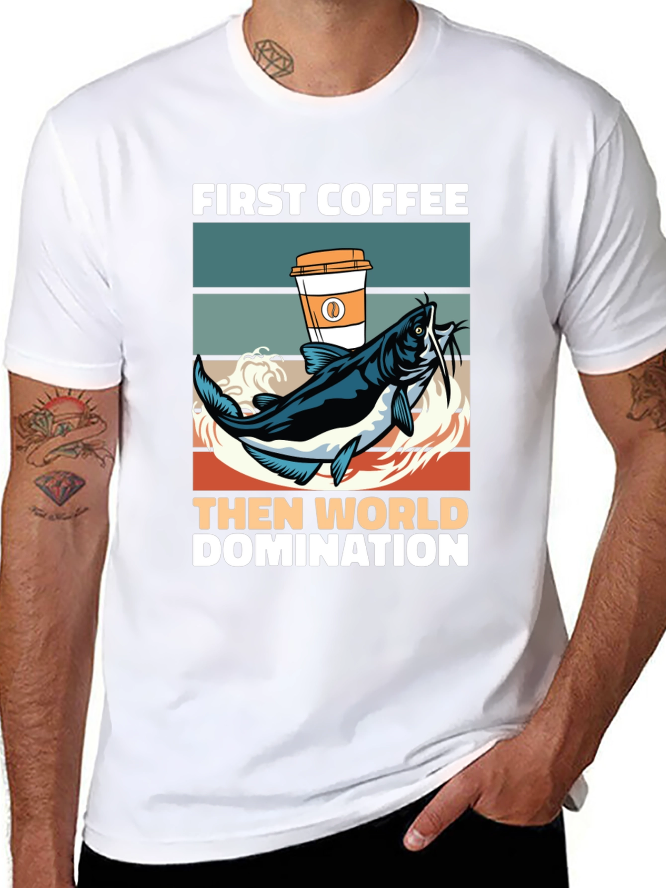 Funny Coffee and Fishing T-Shirt