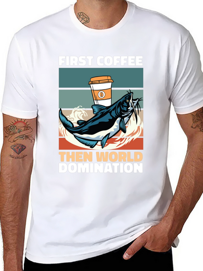 Funny Coffee and Fishing T-Shirt