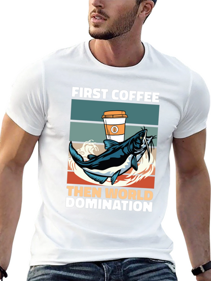 Funny Coffee and Fishing T-Shirt