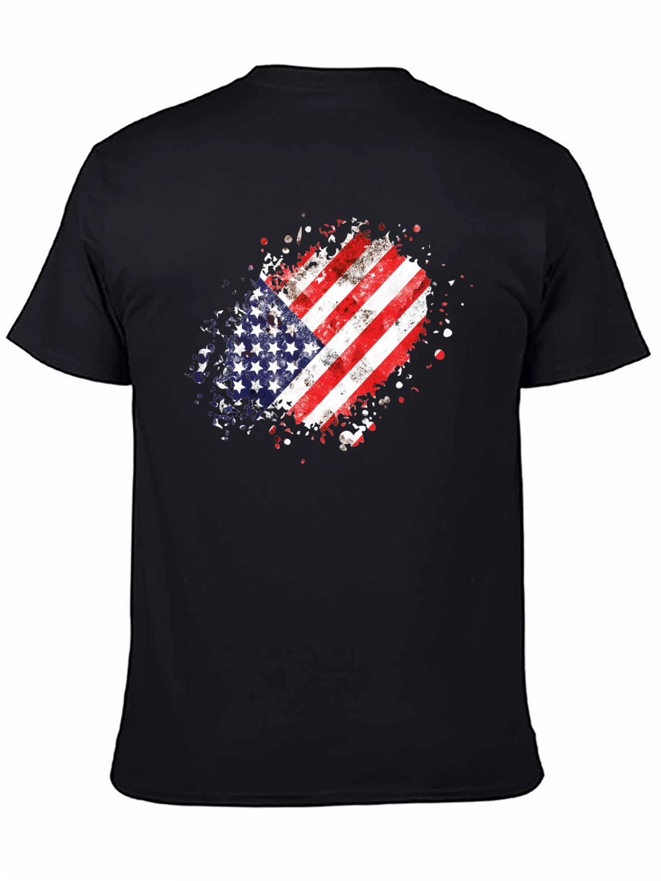 American Flag Splatter T-Shirt - Black