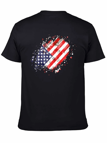American Flag Splatter T-Shirt - Black